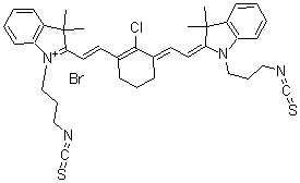 CAS 登录号：162411-24-7， 2-[2-[2-氯-3-[2-[1,3-二氢-1-(3-异硫氰酸基丙基)-3,3-二甲基-2H-吲哚-2-亚基]乙亚基]-1-环己烯-1-基]乙烯基]-1-(3-异硫氰酸基丙基)-3,3-二甲基-3H-吲哚鎓溴化物(1:1)