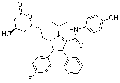 CAS 登录号：163217-70-7， 5-(4-氟苯基)-N-(4-羟基苯基)-2-(1-甲基乙基)-4-苯基-1-[2-[(2R,4R)-四氢-4-羟基-6-氧代-2H-吡喃-2-基]乙基]-1H-吡咯-3-甲酰胺