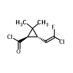 CAS 登录号：163877-51-8， (1R,3S)-3-[(E)-2-氯-2-氟乙烯基]-2,2-二甲基环丙烷甲酰氯