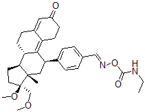 CAS#: 163883-88-3, [[4-[(8S,11R,13S,14S,17S)-17-Methoxy-17-(Methoxymethyl)-13-Methyl-3-Oxo-1,2,6,7,8,11,12,14,15,16-Decahydrocyclopenta[a]Phenanthren-11-Yl]Phenyl]Methylideneamino] N-Ethylcarbamate