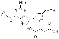 CAS 登录号：168146-84-7， [(1R)-4-[2-氨基-6-(环丙基氨基)嘌呤-9-基]-1-环戊-2-烯基]甲醇丁二酸盐