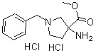 CAS#: 168210-69-3, 3-Amino-1-(Phenylmethyl)-3-Pyrrolidinecarboxylic Acid Methyl Ester Hydrochloride (1:2)