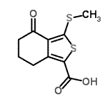 CAS 登录号：168279-58-1， 3-(甲硫基)-4-氧代-4,5,6,7-四氢-2-苯并噻吩-1-羧酸