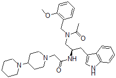 CAS#: 170566-84-4, N-[(2R)-1-[Acetyl-[(2-Methoxyphenyl)Methyl]Amino]-3-(1H-Indol-3-Yl)Propan-2-Yl]-2-(4-Piperidin-1-Ylpiperidin-1-Yl)Acetamide