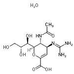 CAS 登录号：171094-50-1， (6R)-5-乙酰氨基-2,6-脱水-3,4,5-三脱氧-4-[(二氨基亚甲基)氨基]-6-[(1R,2R)-1,2,3-三羟基丙基]-L-苏式-己-2-烯酸水合物(1:1)