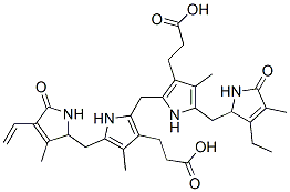 CAS 登录号：17208-65-0， 3-[2-[[3-(2-羧基乙基)-5-[(4-乙烯基-3-甲基-5-氧代-1,2-二氢吡咯-2-基)甲基]-4-甲基-1H-吡咯-2-基]甲基]-5-[(3-乙基-4-甲基-5-氧代-1,2-二氢吡咯-2-基)甲基]-4-甲基-1H-吡咯-3-基]丙酸