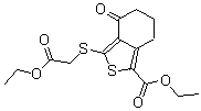 CAS 登录号：172516-34-6， 3-[(2-乙氧基-2-氧代乙基)硫代]-4,5,6,7-四氢-4-氧代-苯并[c]噻吩-1-羧酸乙酯