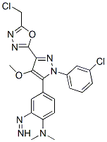 CAS 登录号：172701-67-6， 4-[5-[5-(氯甲基)-1,3,4-恶二唑-2-基]-2-(3-氯苯基)-4-甲氧基吡唑-3-基]偶氮-N,N-二甲基苯胺