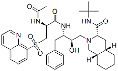CAS 登录号：173918-19-9， (3S,4aS,8aS)-2-[(2R,3S)-3-[[(2S)-2-乙酰氨基-3-喹啉-8-基磺酰基丙烷酰基]氨基]-2-羟基-4-苯基丁基]-N-叔丁基-3,4,4a,5,6,7,8,8a-八氢-1H-异喹啉-3-甲酰胺