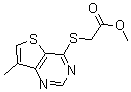 CAS 登录号：175137-23-2， 2-[(7-甲基噻吩并[3,2-d]嘧啶-4-基)硫代]-乙酸甲酯