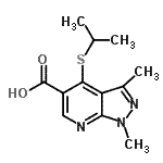 CAS 登录号：175202-33-2， 4-(异丙基硫基)-1,3-二甲基-1H-吡唑并[3,4-b]吡啶-5-羧酸