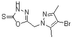 CAS#: 175202-84-3, 5-[(4-Bromo-3,5-Dimethyl-1H-Pyrazol-1-Yl)Methyl]-1,3,4-Oxadiazole-2(3H)-Thione