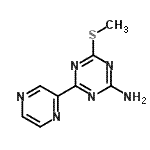 CAS#: 175202-92-3, 4-(Methylsulfanyl)-6-(2-Pyrazinyl)-1,3,5-Triazin-2-Amine