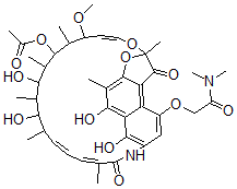 CAS 登录号：17607-33-9， 4-O-[2-(二甲基氨基)-2-氧代乙基]利福霉素