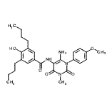 CAS 登录号：176370-47-1， N-[6-氨基-1-(4-甲氧基苯基)-3-甲基-2,4-二氧代-1,2,3,4-四氢-5-嘧啶基]-3,5-二丁基-4-羟基苯甲酰胺
