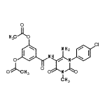 CAS#: 176378-97-5, 5-{[6-Amino-1-(4-Chlorophenyl)-3-Methyl-2,4-Dioxo-1,2,3,4-Tetrahydro-5-Pyrimidinyl]Carbamoyl}-1,3-Phenylene Diacetate