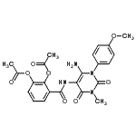 CAS#: 176379-43-4, 3-{[6-Amino-1-(4-Methoxyphenyl)-3-Methyl-2,4-Dioxo-1,2,3,4-Tetrahydro-5-Pyrimidinyl]Carbamoyl}-1,2-Phenylene Diacetate