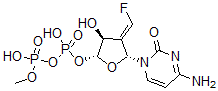 CAS 登录号：177956-38-6， [(2R,3S,4E,5R)-5-(4-氨基-2-氧代嘧啶-1-基)-4-(氟亚甲基)-3-羟基四氢呋喃-2-基]甲基膦酰磷酸氢酯