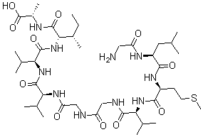 CAS 登录号：178949-81-0， 甘氨酰-L-亮氨酰-L-蛋氨酰-L-缬氨酰甘氨酰甘氨酰-L-缬氨酰-L-缬氨酰-L-异亮氨酰-L-丙氨酸