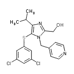 CAS 登录号：178981-89-0， {5-[(3,5-二氯苯基)硫基]-4-异丙基-1-(4-吡啶基甲基)-1H-咪唑-2-基}甲醇