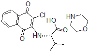 CAS 登录号：180179-66-2， N-(3-氯-1,4-二氢-1,4-二氧代-2-萘基)-L-缬氨酸与吗啉的化合物(1:1)
