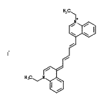 CAS 登录号：18300-31-7， 1-乙基-4-[(1E,3E,5E)-5-(1-乙基-4(1H)-喹啉基亚基)-1,3-戊二烯-1-基]喹啉鎓碘化物
