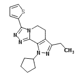 CAS 登录号：185954-27-2， 9-环戊基-7-乙基-3-(2-噻吩基)-6,9-二氢-5H-吡唑并[3,4-c][1,2,4]三唑并[4,3-A]吡啶