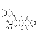 CAS 登录号：186353-53-7， (3S)-3-氨基-5,12-二羟基-3-[(1R)-1-羟基乙基]-6,11-二氧代-1,2,3,4,6,11-六氢-1-并四苯基2-脱氧-beta-D-苏-吡喃戊糖苷