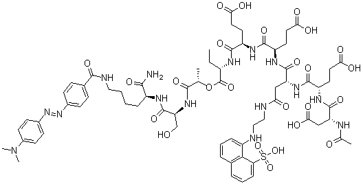 CAS#: 188530-20-3, N-Acetyl-L-alpha-Aspartyl-L-alpha-Glutamyl-N-[2-[(5-Sulfo-1-Naphthalenyl)Amino]Ethyl]-L-Asparaginyl-L-alpha-Glutamyl-L-alpha-Glutamyl-(2S)-2-Aminobutanoyl-(2S)-2-Hydroxypropanoyl-L-Seryl-N6-[4-[2-[4-(Dimethylamino)Phenyl]Diazenyl]Benzoyl]-L-Lysinamide