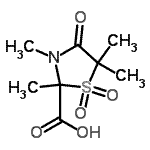 CAS#: 192075-19-7, 2,3,5,5-Tetramethyl-4-Oxo-1,3-Thiazolidine-2-Carboxylic Acid 1,1-Dioxide
