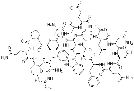 CAS#: 192387-38-5, L-Alanylglycyl-L-alpha-Glutamylglycyl-L-Leucyl-L-Asparaginyl-L-Seryl-L-Glutaminyl-L-Phenylalanyl-L-Tryptophyl-L-Seryl-L-Leucyl-L-Alanyl-L-Alanyl-L-Prolyl-L-Glutaminyl-L-Arginyl-L-Phenylalaninamide