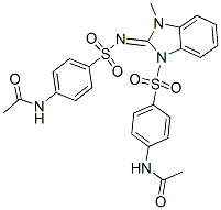 CAS 登录号：193696-70-7， N-[4-[[1-(4-乙酰氨基苯基)磺酰基-3-甲基苯并咪唑-2-亚基]氨基]磺酰基苯基]乙酰胺