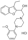 CAS 登录号：194099-59-7， 1-(3-乙基-1-苯并呋喃-2-基)-2-[4-(2-甲氧基苯基)哌嗪-1-基]乙醇盐酸盐