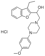 CAS 登录号：194099-60-0， 1-(3-乙基-1-苯并呋喃-2-基)-2-[4-(4-甲氧基苯基)哌嗪-1-基]乙醇盐酸盐