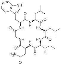 CAS 登录号：194660-14-5， 2-[(2S,8S,11S,14R,17S)-17-[(2R)-丁烷-2-基]-8-(1H-吲哚-3-基甲基)-11,14-二(2-甲基丙基)-3,6,9,12,15,18-六氧代-1,4,7,10,13,16-六氮杂十八碳-2-基]乙酰胺