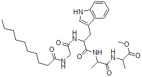 CAS 登录号：19716-78-0， N-(N-(N-(N-(1-氧代癸基)甘氨酰)-L-色氨酰)-L-丙氨酰)-L-丙氨酸甲酯