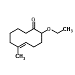 CAS 登录号：197715-75-6， (5E)-2-乙氧基-6-甲基-5-环癸烯-1-酮