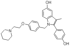 CAS#: 198480-55-6, 2-(4-Hydroxyphenyl)-3-Methyl-1-[[4-[2-(1-Piperidinyl)Ethoxy]Phenyl]Methyl]-1H-Indol-5-Ol