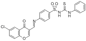 CAS#: 198649-75-1, 1-[4-[(6-Chloro-4-Oxochromen-3-Yl)Methylideneamino]Phenyl]Sulfonyl-3-Phenylthiourea