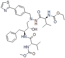 CAS 登录号：198904-04-0， N-[(2S)-1-[[(2S,3S)-4-[[[(2S)-2-(乙氧羰基氨基)-3-甲基丁酰基]氨基]-[[4-(1,3-噻唑-2-基)苯基]甲基]氨基]-3-羟基-1-苯基丁烷-2-基]氨基]-3-甲基-1-氧代丁烷-2-基]氨基甲酸甲酯