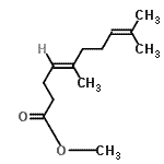 CAS 登录号：19894-82-7， 甲基(4E)-5,9-二甲基癸-4,8-二烯酸酯
