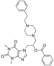 CAS 登录号：20153-86-0， 7-[2-(苯甲酰氧基)-3-[4-(2-苯基乙基)-1-哌嗪基]丙基]-1,3-二甲基-7H-嘌呤-2,6(1H,3H)-二酮