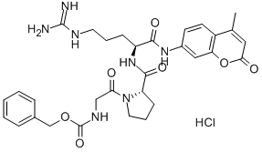 CAS 登录号：201928-42-9， N-[(苯基甲氧基)羰基]甘氨酰-L-脯氨酰-N-(4-甲基-2-氧代-2H-1-苯并吡喃-7-基)-L-精氨酰胺单盐酸盐