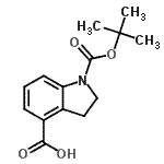 CAS 登录号：208774-11-2， 1-{[(2-甲基-2-丙基)氧基]羰基}-4-吲哚啉羧酸