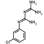 CAS 登录号：2113-05-5， 1-(3-氯苯基)-3-(二氨基亚甲基)胍