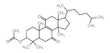 CAS 登录号：2115-49-3， (3beta)-3-(乙酰氧基)-羊毛甾-8-烯-7,11-二酮