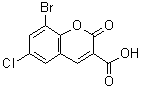 CAS 登录号：213749-64-5， 8-溴-6-氯-2-氧代-2H-苯并吡喃-3-羧酸