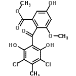 CAS 登录号：2151-16-8， 甲基2-(3,5-二氯-2,6-二羟基-4-甲基苯甲酰)-5-羟基-3-甲氧基苯甲酸酯