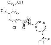 CAS 登录号：21525-24-6， 2,4-二氯-5-(3-三氟甲基-苯基氨基磺酰基)-苯甲酸