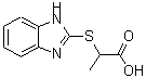 CAS 登录号：21547-70-6， 2-(1H-苯并咪唑-2-基硫基)丙酸
